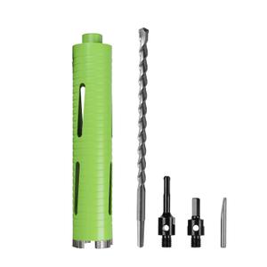 2 Inch Dry Concrete Core Drill Bit 5/ 8"-11 Threaded with 2 Pcs Adapters and Pilot Bit, 10" Drilling Depth Diamond Core Bit for Brick/ Concrete/ Masonry