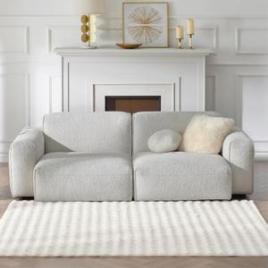 Bedsure Fluffy Area Rugs for Living Room, 5x7 Machine Washable Shaggy Carpet, Soft Plush Non-Slip High Pile and Pet Friendly Throw Rugs for Bedroom, Cream White