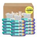 Hello Bello Premium Fragrance-Free Baby Wipes, with Chamomile & Aloe Extracts for Sensitive Skin - 18 Resealable Packs = 1080 Total Wipes