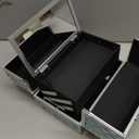 FRENESSA Makeup Case Portable Makeup Box Organizer Travel Cosmetic Case Storage with Mirror Locking Make Up Cases Organizers and Storage for Girls Nail Supplies Cosmetology Case Vanity Case Blue