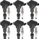 BDFHYK 6 Ignition Coil Pack UF863 and 6 Iridium Spark Plug 93175 Compatible with Kia Sedona Telluride Cadenza Sorento, Compatible with Hyundai Palisade Genesis G80 V6 3.3L 3.8L