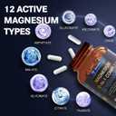 Magnesium Complex 700mg 12 in 1 Magnesium Supplement with Glycinate Citrate Malate Oxide Taurate Aspartate Orotate Magnesium Relaxation,Muscle,Heart Support, Vegan 120 Capsules 2PK