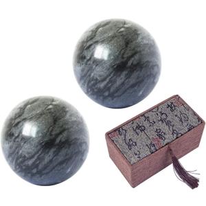 Dark Gray Baoding Ball, Chinese Health Sports Massage Ball, Used for Decompression Hand Exercise Ball (2 inches in Diameter) Boxed (3 Piece Set)