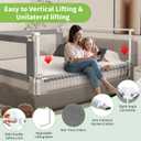 1-Piece Adjustable Height Baby Bed Rail, Kids Safety Guard Rails for Twin Full Queen King Size (1 Side:78.7"), 1 SIDE:78.7IN