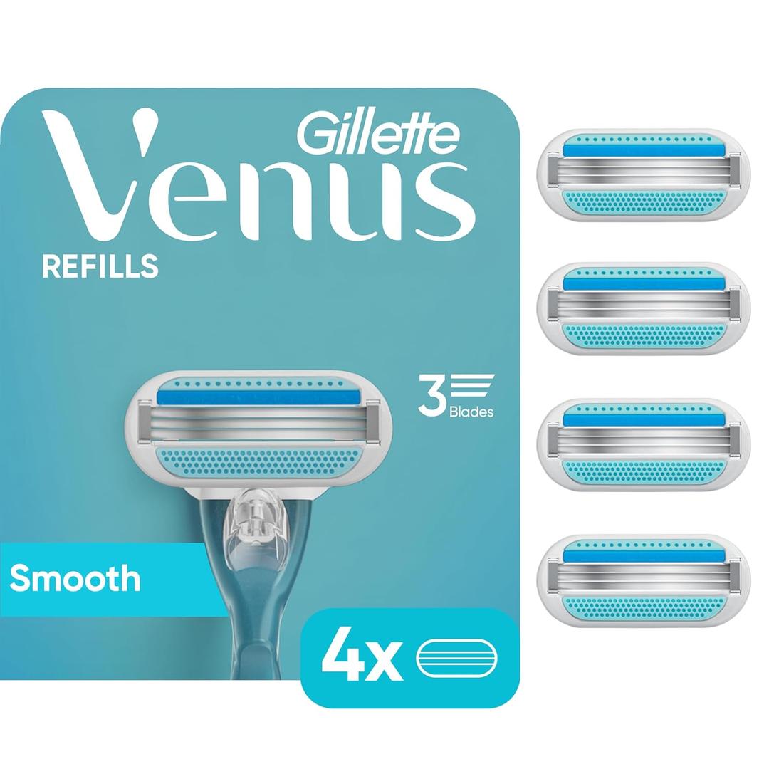 Gillette Venus Women's Original 3 Blade Razor Refills, 4 Count