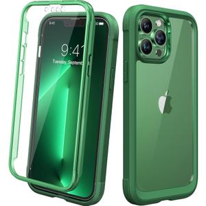 Diaclara for iPhone 13 Pro Max Case, Full Body Rugged with Built-in Touch Sensitive Anti-Scratch Screen Protector, Soft TPU Bumper Case for iPhone 13 Pro Max Case 6.7", Green