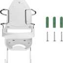 DOUBLE 2 C Ironing Board Hanger Wall Mount Electric Iron Holder Iron and Ironing Board Storage Organizer Shelf with Removable Hooks for Household Bathroom Laundry Room(White)