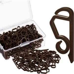 Marsui 240 Pieces Christmas Light Clips Outdoor Gutter Hooks Plastic Seasonal Weatherproof Clips Holiday Fence Hooks for Christmas Roof Tree Outside Hanging String Lights (Coffee)