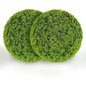 Artificial Plant Topiary Ball: UV-Anti 2 PCS 20 Inch 4-Layer Leaf Faux Boxwood Decorative Balls for Wedding, Balcony,Garden, Backyard and Indoor & Outdoor Greenery Home Dcor (Cypress)