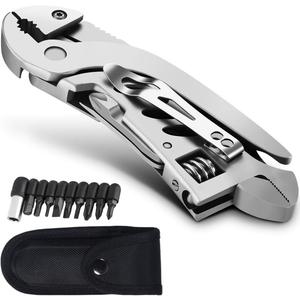 Multitool Wrench With 7 Tools/Pliers/Wire Cutter/Flat Screwdriver/Phillips Screwdriver/Portable Folding Multifunctional Adjustable Multi Purpose Stainless Steel Tool