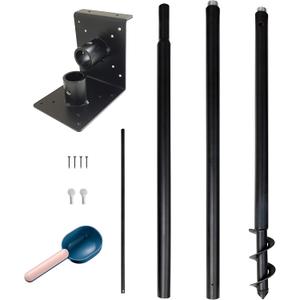 Universal Mounting Pole Kit Perfect for Birdhouse, Birdfeeder, Easy to Assemble and Install, Made of Heavy Duty Material, Free Bird Feeder Scoop