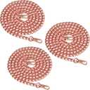 Supkiir Purse Chain Strap, 3Pcs Luxury Fashion 47 Inche Replacement Flat Metal Chain with Buckles Set for DIY Shoulder Cross Body Bag Handbag Purse, Rose Gold