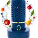 Fruits and Vegetable Washing Machine, Kitchen Fruit Cleaner Device in Water, Wireless Fruit Washer with OH-ion Purification Technology for Fruit, Veggies, Meat(Blue)