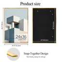 Lavezee 24x36 Poster Frame, Easy Slide-In Assembly, Gold, 6 Packs