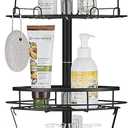 Corner Shower Caddy Tension Pole, Shower Tension Rod Organizer, 4-Tier Adjustable Floor to Ceiling Shower Caddy 33-127inch, No Drilling Shower Shelf for Inside (Black)