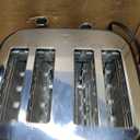 Amazon Basics 4 Slice Toaster with 4 Slots, 6 Browning Settings, Defrost, Removable Crumb Tray, Bagel Function, Cancel Button, 1600W, Black