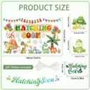 Dinosaur Baby Shower Decorations, 39 Pcs Hatching Soon Party Supplies with Banner Backdrop Hanging Swirl Toppers Toothpicks Balloons, Dino Party Decor for Gender Reveal Birthday