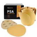 100PCS 6 inch PSA Sanding Discs 60 Grit Self Adhesive Sticky-Back Sandpaper for DA Sander Orbital Sander Aluminum Oxide Sanding Disc Roll for Woodworking Metal Finishing