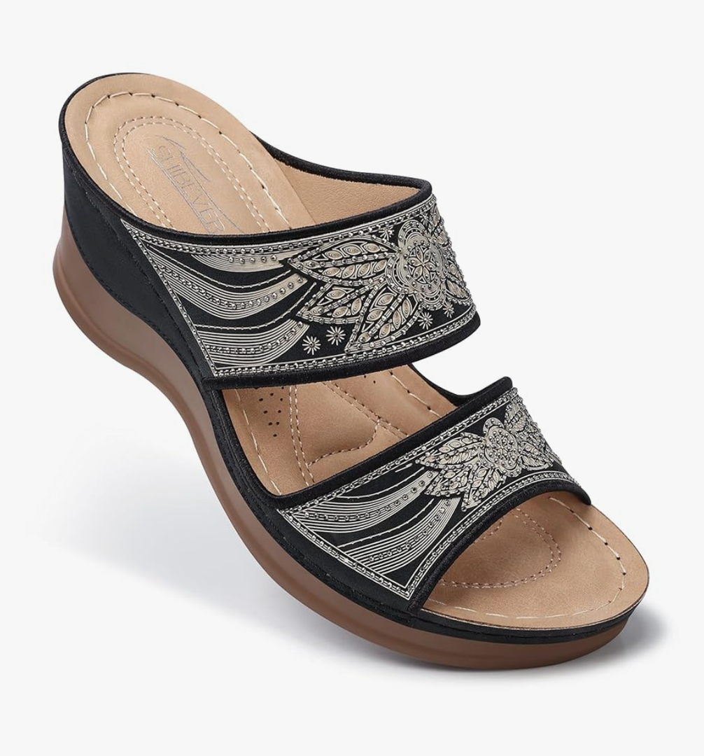 SHIBEVER Wedge Sandals For Women Dressy: Comfortable Summer - Slip On Womens Sandal 42
