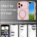 Case for iPhone 11 Pro Max with Magnetic Stand, Luxury Plating Curly Wavy Frame and Cute Heart Pattern, Lens Edge Raised Protection, Slim Shockproof Soft Case for iPhone 11 Pro Max-Light Purple