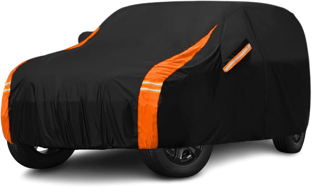 10-Layer Compatible with Jeep Cover Waterproof 2 Door All Weather for Automobiles, Soft Cotton Lining Outdoor Full Covers with Door Zipper, Universal Fit for Wrangler CJ YJ TJ JK JL