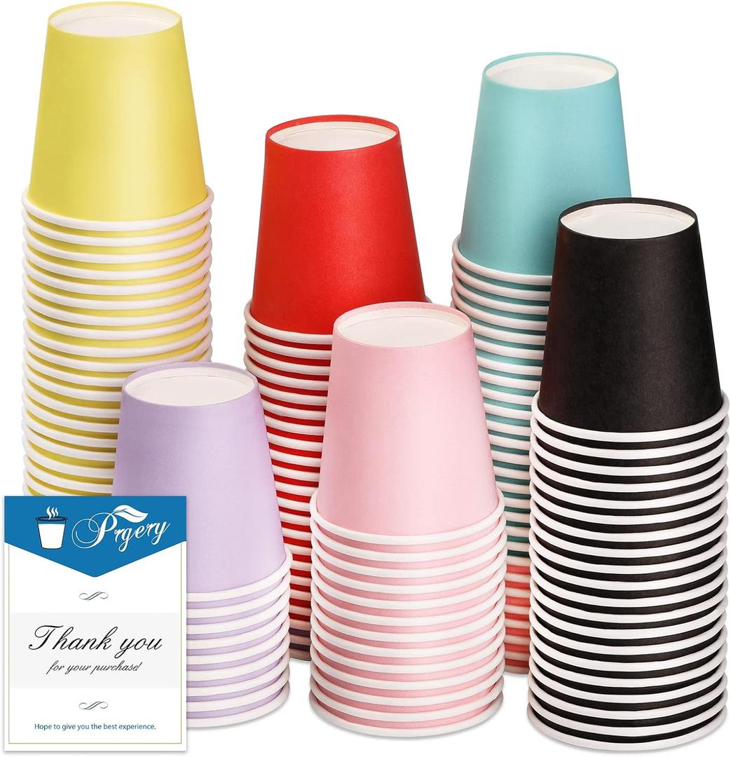120 Count 3oz Colorful Paper Cups,Mouthwash Cups, Disposable Bathroom Cups,Small Paper Cups 3oz Ideal for Bathroom,Supermarket,Birthday Party,Picnic and BBQ(Mixed Colors)