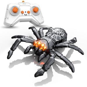 Wall Climbing Gecko Spiders,Realistic Lizard Wall Climbing Toy,Rechargeable Remote Control Robot Kids Toys,Dual Mode Floor & Wall Driving,Christmas Birthday Gift for Boys Girls Ages 3+ (Black)