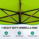 AreShark 9FT Half Patio Umbrella, Outdoor Wall Umbrella with Crank & 5 Sturdy Ribs, Table 1/2 Umbrella Patio for Garden, Deck, Balcony and Pool, Apple Green