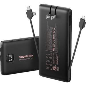 Portable Charger Power Bank Built in Cables and Wall Plug, 10000mAh iPhone Battery Pack Fast Charging, USB C External Slim Power Bank, Travel Essentials Compatible with iPhone 17 16 15 14 iPad, Black Portable Charger Power Bank Built in Cables and Wall Plug, 10000mAh iPhone Battery Pack Fast Charging, USB C External Slim Power Bank, Travel Essentials Compatible with iPhone 17 16 15 14 iPad, Black