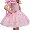 KLFFLGID Girls Satin Flower Girl Dress for Wedding Tulle Ball Gown Sleeveless Princess Party Dress for Birthday (Purple)