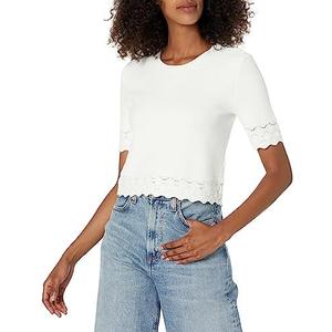 Club Monaco Women's Fancy Stitch Short Sleeve Tee, XL