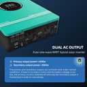 6200W Hybrid Solar Inverter 48V DC to 220-230VAC, Pure Sine Wave Solar Inverter with 120A MPPT Solar Charge Controller, Fit for 48V Lithium Lead-Acid Gel Battery Off-Grid System
