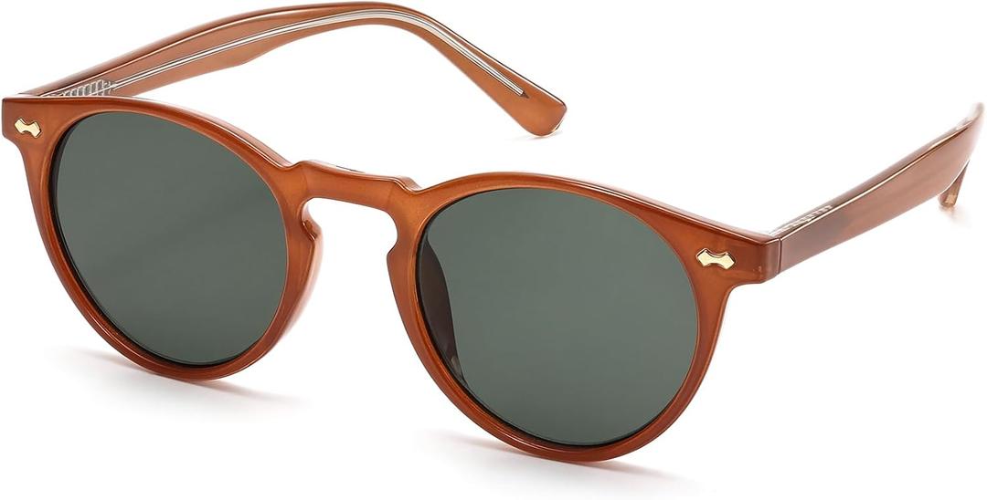 Small Retro Round Sunglasses for Women Men UV400 Protection Vintage Designer Trendy Frame