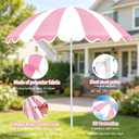 Water Table Umbrella, UV Protection Beach & Picnic Table Umbrella, Heavy Duty Portable Outdoor Shade for Sand Play, Camping, Garden & Backyard.