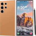 I24 Ultra 5G Unlocked Phones, 8+256GB Android13 Smartphone Battery 6800mAh 6.8" HD Screen Unlocked Cell Phone,48MP+108MP Camera/Built in Pen/Dual SIM/Fingerprint Lock/Face (Orange)