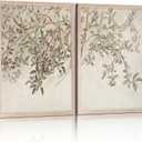 Framed Neutral Vintage Wall Decor Farmhouse Style Tree Sketch Canvas Painting Rustic Botanical Oil Painting Bedroom Bathroom Farmhouse Decoration 16x24 inch 2-Piece Set Can Be Directly Hanged