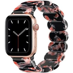 IMIVIO Stretchy Resin Watch Band Compatible with Apple Watch 40mm 38mm 44mm 42mm 41mm 45mm 49mm Women Men, Light Waterproof Strap for iWatch Bands Series 11 10 9 8 7 6 5 4 3 2 1 SE Ultra 3 2 1