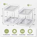 Delamu 2-Tier Bathroom Under Sink Organizers and Storage, Pull Out Cabinet Drawers with Anti-Slip Design, Multi-Purpose Storage for Kitchen, Pantry, Bathroom & Home Organization, White, 4 Pack