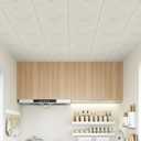 Alow Ceiling Tiles, 16pcs Tiles Peel and Stick, 3D Foam Ceiling Sticker for Interior Decor in Wall,(13.8 x 13.8In Covering 21 sq.ft White) (Lucky)