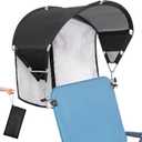 Universal Chair Umbrella Canopy, UPF 50+ Sun Shade with Adjustable Clamp, Fits Most Brands Beach, Camping, Lawn, Tanning, Zero Gravity, Lounge & Fishing Chairs, Patent Design (1 Pack, Black)