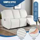 TAOCOCO Recliner Couch Covers 3 Pieces, Stretch Sofa Covers for 3 Seat Reclining Couch, Polyester Fabric Recliner Covers Soft Washable Furniture Protector with Pockets (3 Seat, Milk White)