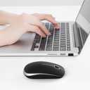 VssoPlor Wireless Mouse, 2.4G Slim Portable Computer Laptop Mouse with Nano Receiver Quiet Silent Optical Mice for Notebook, PC, Laptop, Computer-Black and Silver
