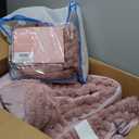 Smoofy Fluffy King Size Comforter Set 3 Pieces - Old Pink Fleece Fluffy Comforter King Size, Luxury Fuzzy King Bedding Set, Soft King Size Bed Set All Season, Heavy Bedding King with 2 Pillow Cases