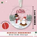 Smores Ornaments, Snowman Ornaments - Cute Smores Ornament for Christmas Tree - Marshmallow Gifts for Snowmen Lovers, S'Mores Themed Gifts - Acrylic Snowman Ornament 2025