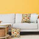 Mushrooms Throw Pillow Covers 18x18 in Set of 2,Boho Retro Groovy Floral Pillow Cases Decorative Double-Sided Square Pillowcases for Home Bed Sofa Living Room Farmhouse Outdoor