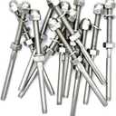 12 Pack 3/16" Cable Railing Swage Threaded Stud Tension End Fitting for 3/16" Cable Deck Railing,Deck Stair Threaded End Fitting for 2"x2" Wood/Metal Post