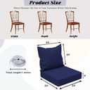Patio Chair Cushions with Two Replaceable Cover Sets 24x24 Inch, Waterproof Fade Resistant Outdoor Cushions for Patio Furniture, Edge Binding Design with Handle, Adjustable Straps & Hidden Zipper