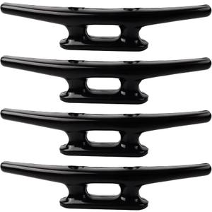 Nylon Boat Cleats Black, 4"/5"/6"/8", Marine Grade Dock Cleats for Rope, Kayak, Mooring, Canoe, Maritime Decor, Tie Down