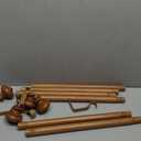 Wood Curtain Rods for Windows 72 to 144 Inch, Boho Vintage Decorative 1 Inch Diameter Long Wooden Curtain Rod, Adjustable Heavy Duty Rustic Farmhouse Drapery Pole with Wood Grain Finials