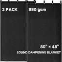2 Pcs Large Sound Dampening Blanket 48" x 80", 850GSM Acoustic Sound Blanket with Grommets,Heavy Duty Studio Sound Absorption Blankets,Acoustic Blanket Noise Reduce,Light Blocker,Moving Blankets